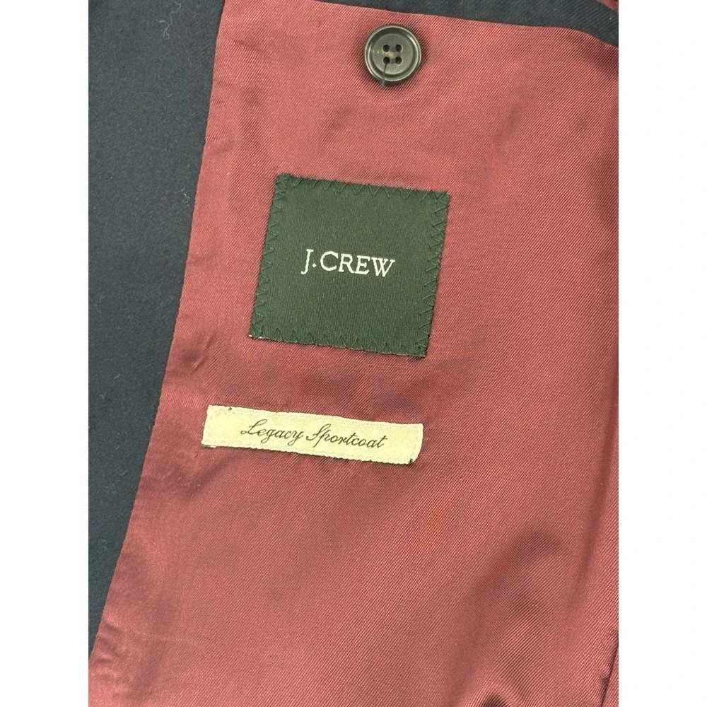 J. Crew Legacy Sportcoat 3 Button Navy Blue Wool Mens US Size 38R